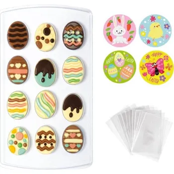 Decora plastová forma na čokoládu Vajíčka se sáčky a nálepkami ♡