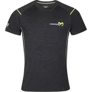 Pánské tričko MW NKR pánské merino triko s krátkým rukávem černý melír S