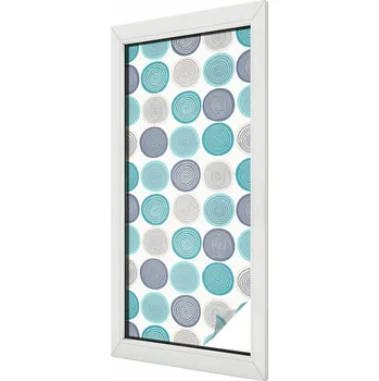 Okenní dekorace Samolepící fólie na okno proti slunci – Mléčná, geometrické kruhy 50x116 cm