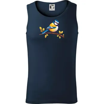 Sýkorka modřinka kreslená - Tílko pánské Core - S ( Námořní modrá (velmi tmavá - téměř černá) )