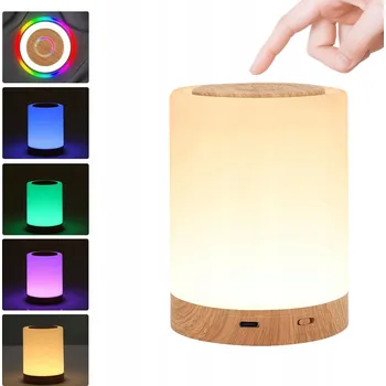 Lampička Bezdrátová Noční Lampa Dotyková RGB Lampa Přenosná Turistická