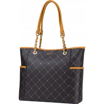 PUCCINI shopper kabelka eko kůže hnědá