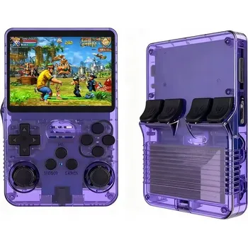 Herní konzole PŘENOSNÁ HERNÍ KONZOLE RETRO VÍCE NEŽ 20000 HER 64GB GAMEBOY FIALOVÁ R36S