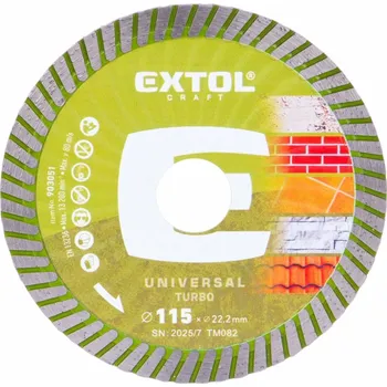 Řezný kotouč EXTOL CRAFT kotouč diamantový řezný, turbo - suché i mokré řezání, O 115x22,2x2mm 903051