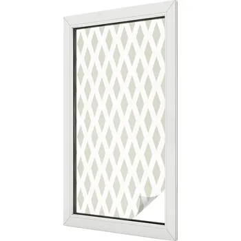 Okenní dekorace Fólie na okna mléčná, samolepicí, vzor diamant, 50x100 cm
