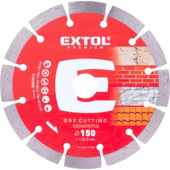 Příslušenství k brusce EXTOL PREMIUM kotouč diamantový řezný segmentový - suché řezání, O 150x22,2x2mm 8803013