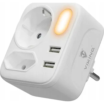 Napájecí kabel Prodlužovací Kabel lišta Viking Technology 0 m 2 ks bílá