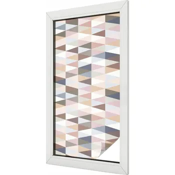 Okenní dekorace Dekorativní okenní fólie vitrážová mléčná na sklo Pastelová symetrie 50x100 cm