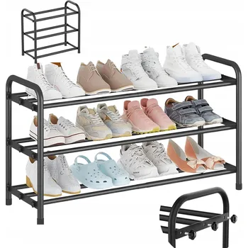 Botník REGÁL NA BOTY BOTNÍK ORGANIZÉR 3 ÚROVNĚ NASTAVITELNÁ ŠÍŘKA POLICE