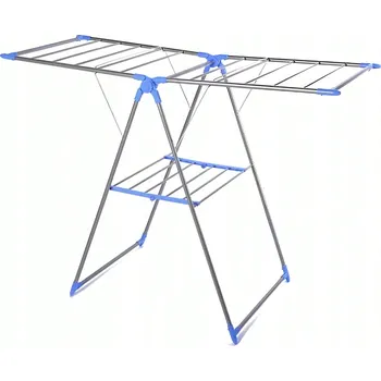Sušák na prádlo Odolný skládací ocel stojanový sušák na prádlo, přenosný na balkon