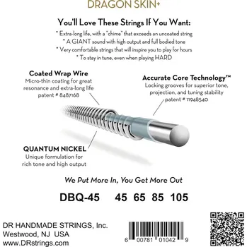 Struna pro kytaru a smyčcový nástroj DR Strings Dragon Skin+ DBQ-45