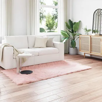 Koberec vidaXL Umělý ovčí koberec Tafalla Růžová 80 x 200 cm Polyester