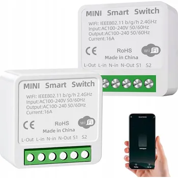 vypínač 2X RELÉ SPÍNAČ VYPÍNAČ SVĚTLA 16A WiFi POD OMÍTKU TUYA SMART