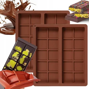 Forma na pečení 2X SILIKONOVÁ FORMA VELKÁ NA ČOKOLÁDU, PRALINKY, LED, VOSK