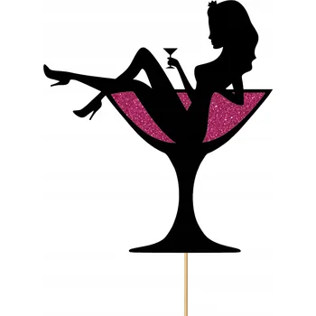 Obraz TOPER NA DORT TOPPER ŽENA SKLENIČKA NAROZENINY