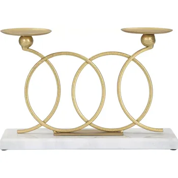 Svícen Kovový svícen Infinity zlatý