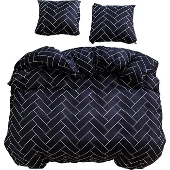 Povlečení Povlečení 160x200 bavlna satén oboustranný GierekHoff 3dílná černá mozaika