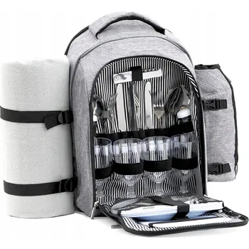 turistický batoh BATOH BATOH 32 DÍLŮ PRO 4 OSOBY – S DEKOU, CHLADICÍ TAŠKOU A NÁDOBÍM