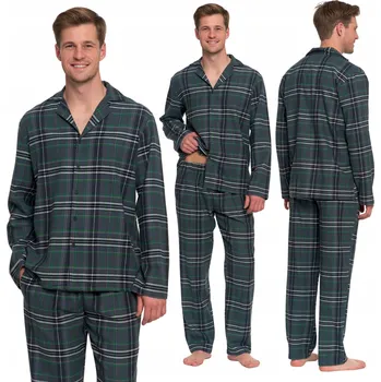 Pánské pyžamo Pánské bavlněné pyžamo teplé MORAJ s dlouhým rukávem na knoflíky, velikost M