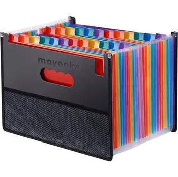 Šedý pořadač na dokumenty A4 s 24 přihrádkami