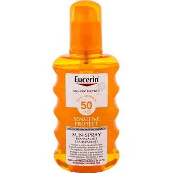 Opalování Eucerin Sun Sensitive Protect Sun Spray Transparent SPF50 transparentní sprej na opalování 200 ml