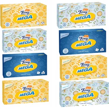 Papírový kapesník Hygienické kapesníčky bez vůně Foxy Mega 2 vrstvé, 200 ks