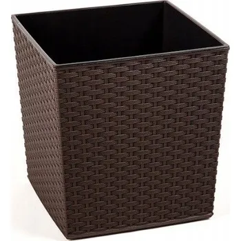 Květináč Květináč plast béžový Lamela 25 cm x 25 x 26 cm