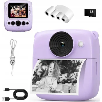 Digitální fotoaparát FOTOAPARÁT PRO DĚTI S OKAMŽITÝM TISKEM 1080P 32GB VYSOKÁ KVALITA
