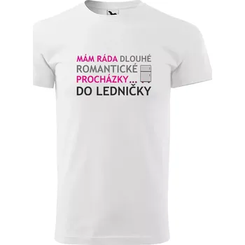 Sablio Tričko s potiskem Mám ráda dlouhé romantické procházky - bílé 5XL