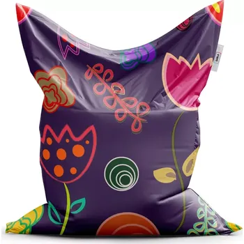 Sedací pytel Sablio Sedací vak Classic Nakreslené květiny - 150x100 cm