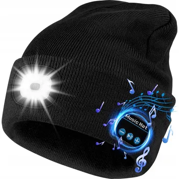 Čepice MULTIFUNKČNÍ ČEPICE S LED SVÍTILNOU, BT HUDBOU A USB NABÍJENÍM 0887484831531