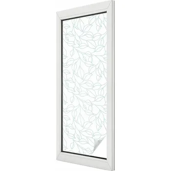 Okenní dekorace Fólie na okna mléčná, samolepicí, s motivem jemných listů 50x146 cm