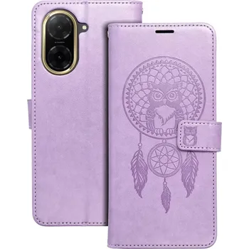 Pouzdro na mobilní telefon Flip pouzdro MEZZO Book Xiaomi Redmi A5 fialový lapač snů (Flip pouzdro, obal a kryt MEZZO Book pro Xiaomi Redmi A5 s fialovým lisovaným motivem lapače snů, kapsami a magnetickým zavíráním)