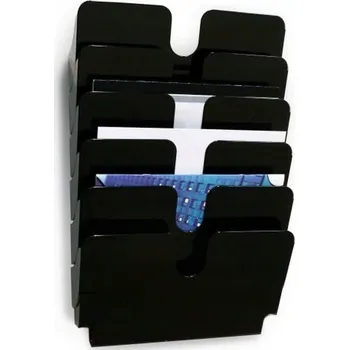 Obraz Závěsné pořadače na dokumenty A4, 6 ks, FLEXIPLUS, horizontální, nástěnný organizér, černý