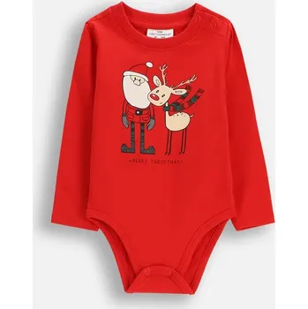 Body Kojenecké s dlouhým rukávem, motiv Hvězda, červené, velikost 086, značka Coccodrillo ZC5