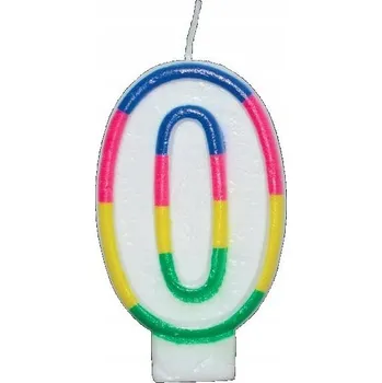 Dortová svíčka Narozeninová svíčka duhová ''0'' 12 Ks | SU-20/0