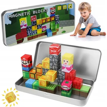 ostatní stavebnice MAGNETICKÉ STAVEBNICE STAVEBNICE STAVEBNÍ KOSTKY 35 BLOKY SILNÉ DĚTI
