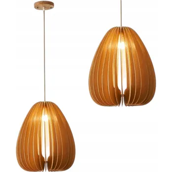 Stylové závěsné stropní svítidlo dřevěné LED ve stylu BOHO, série BARK
