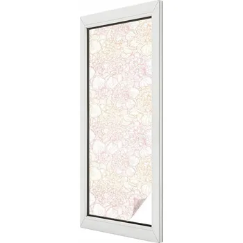 Okenní dekorace Samolepicí fólie na okno proti slunci – mléčná, květinový design, 50x146 cm