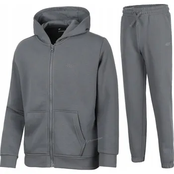 Chlapecká mikina 4F ZATEPLENÁ CHLAPECKÁ TEPLÁKOVKA ROZEPÍNACÍ MIKINA KALHOTY / vel 158