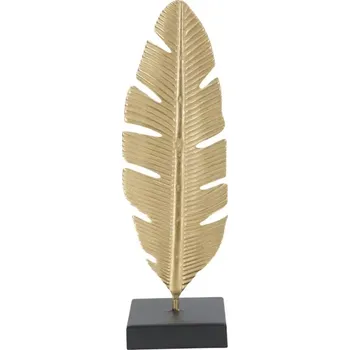 Svícen Kovový svícen Leaf Glam 34 cm zlatý