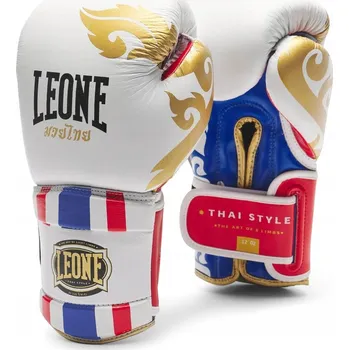 Boxerské rukavice Boxerské rukavice LEONE 1947 Thai Style bílé 16 oz