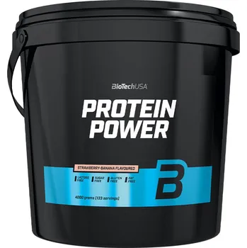 Protein BioTechUSA Protein Power 4000 g Příchuť: Jahodový banán