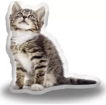 Polštář Sablio 3D polštář ve tvaru Mourované koťátko