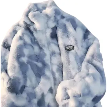 Dámská bunda Dámská zimní bunda s vysokým plyšovým stojáčkem Teplá bunda z polyesteru a kašmíru Zapínání na zip Praktické kapsy Elegantní zimní vzhled modrá L