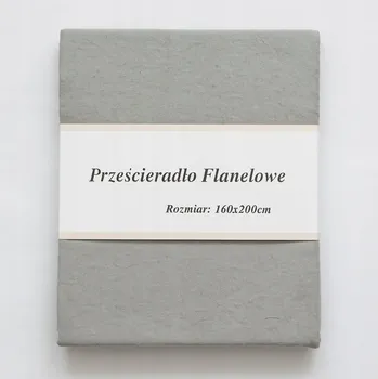 Prostěradlo Prostěradlo flanelové šedé s gumou 160x200 flanel Jasny Szary