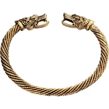 Náramek Pánský otevřený náramek s draky zlatá