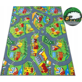 Koberec KOBEREC LITTLE VILLAGE PRO DĚTI MĚSTO ULICE CESTA NA FILCU 100x200 cm