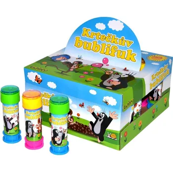 Bublifuk Teddies Bublifuk 50ml s hrkavkou Krtek 11cm 2 barvy (1 ks)