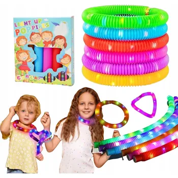 SENZORICKÁ HRAČKA TRUBIČKY Vzdělávací Trubice LED Velké 12 KUSŮ